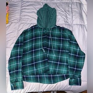 Juniors XL SO Cropped Flannel Shirt